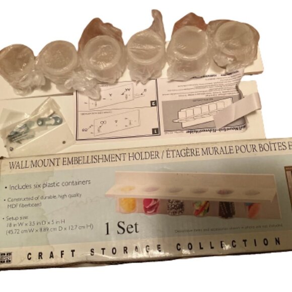 Embellishment Holder Craft Storage Containers Wall Mount - Picture 2 of 3